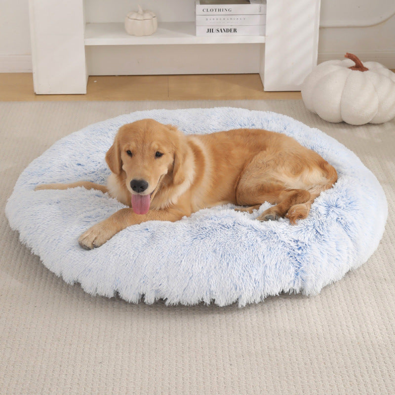 Round Plush Pet Bed Warm Soft Sleep Mat for Pets