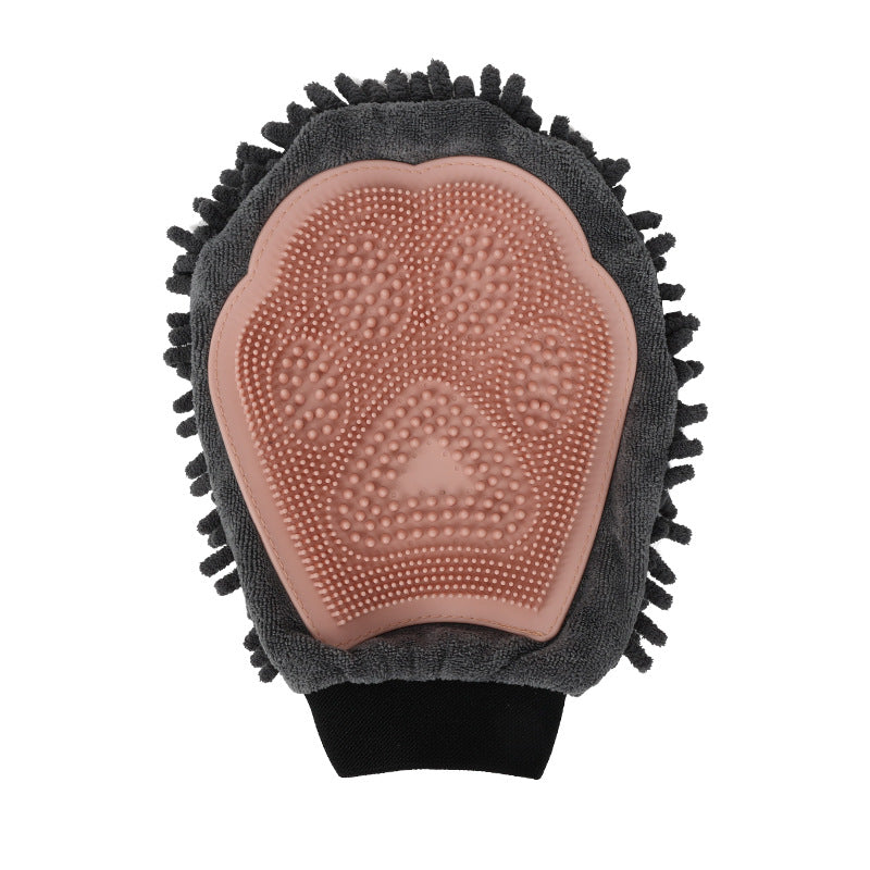 2-In-1 Pet Bathing Brush And Grooming Glove For Cleaning Massaging Drying