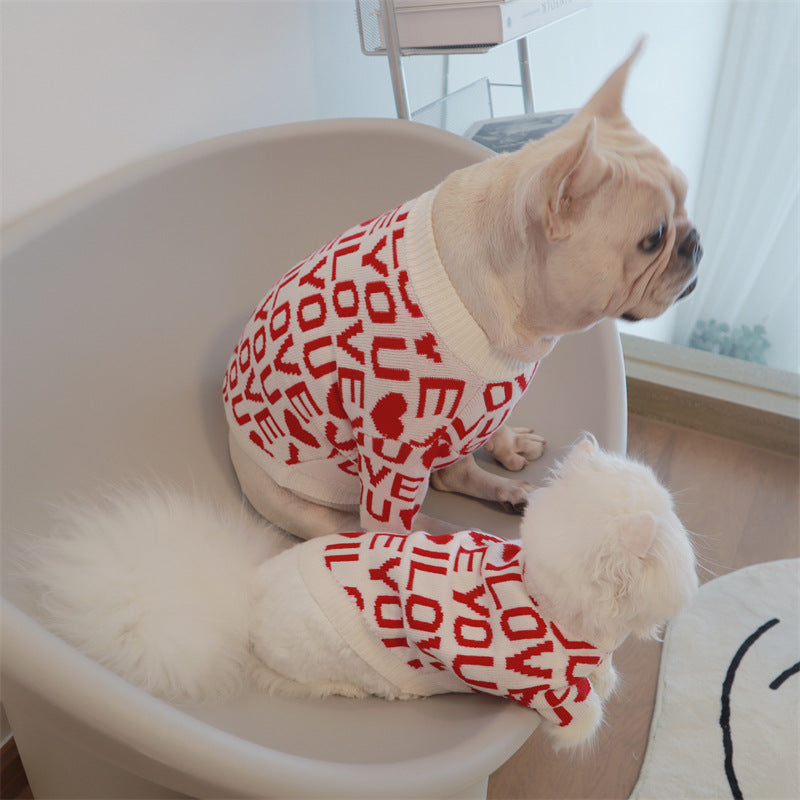 Pet Padded Sweater Warm Soft Knit Clothing for Pets