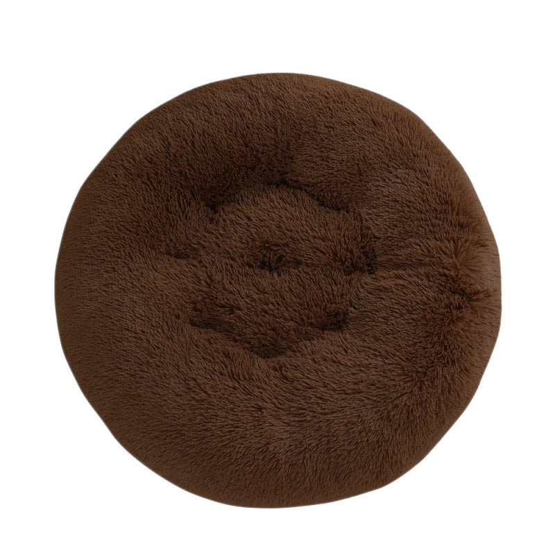 Round Plush Pet Bed Warm Soft Sleep Mat for Pets
