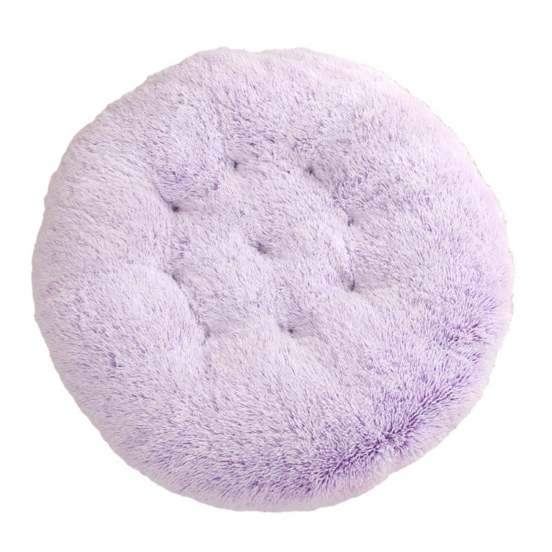 Round Plush Pet Bed Warm Soft Sleep Mat for Pets