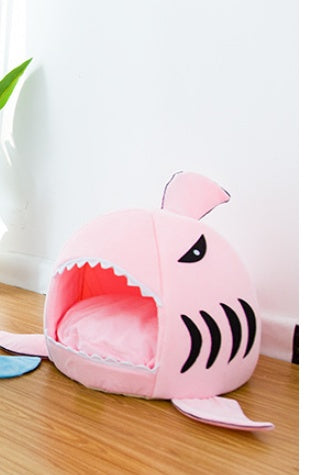 Creative Dual Purpose Shark Pet Bed Warm Cozy Design