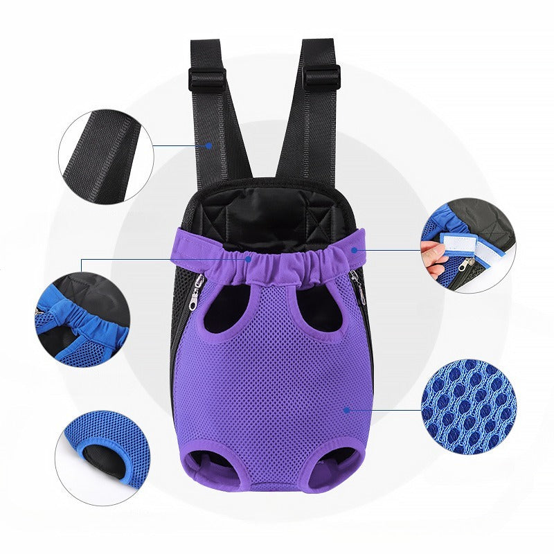 Pet Carrier Backpack Breathable Portable Adjustable Front Travel Bag