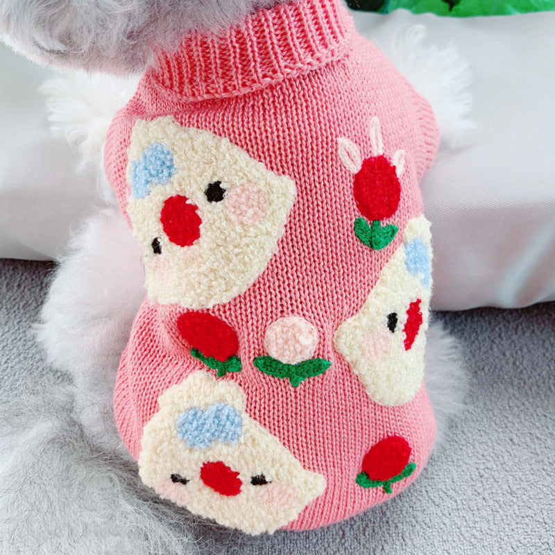 Autumn Winter Short Pet Sweater Soft Warm Knit Clothing