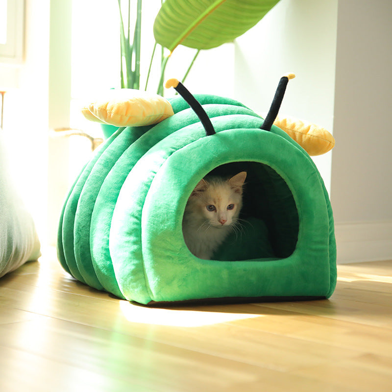 Semi Enclosed Warm Pet Nest Bed For Deep Comfortable Sleep