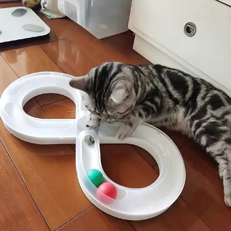 Self-Play Pet Toy Turntable Track Ball Interactive Teasing Stick