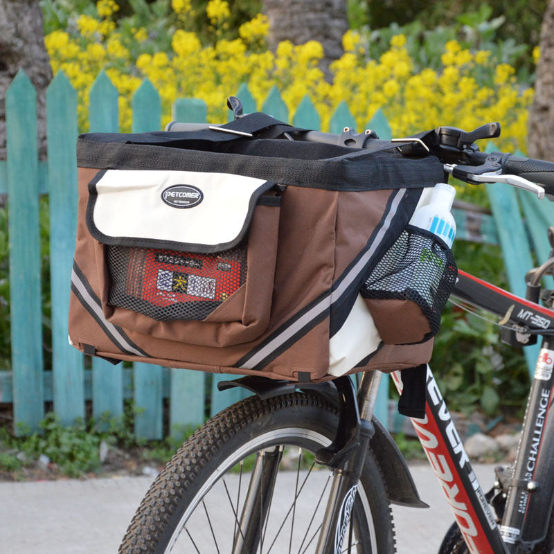 Pet Bicycle Carrier Bag Removable Front Handlebar Basket Carrier