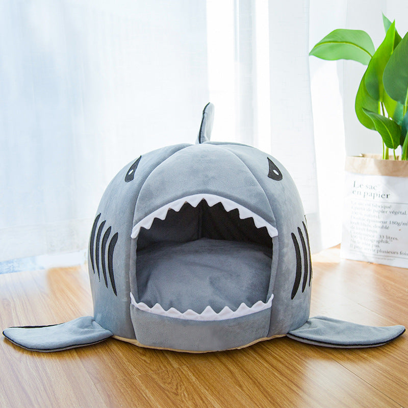 Creative Dual Purpose Shark Pet Bed Warm Cozy Design