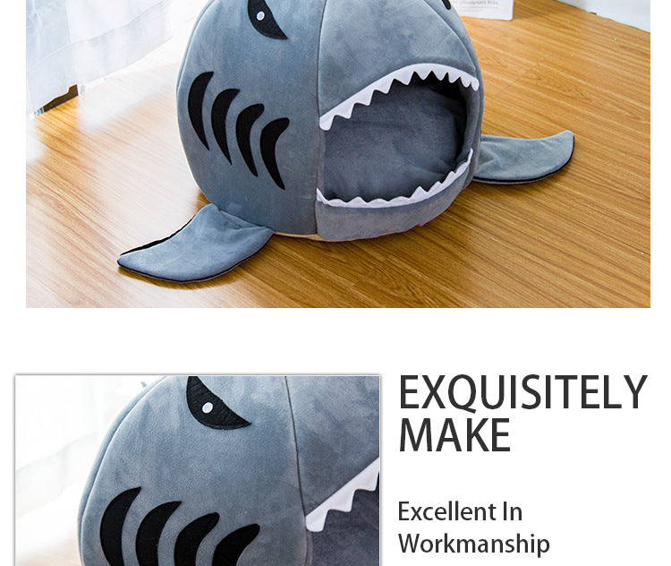 Creative Dual Purpose Shark Pet Bed Warm Cozy Design