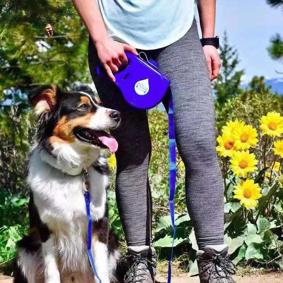 Multifunctional Portable Pet Leash With Built In Water Bottle
