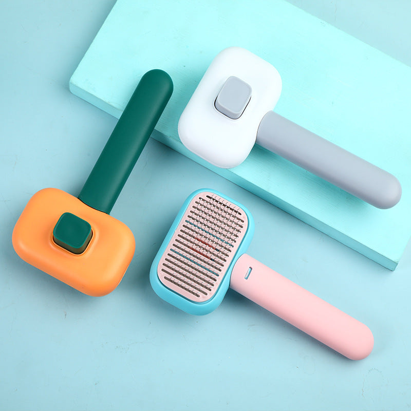 Stainless Steel Pet Grooming Brush For Hair Detangling And Cleaning