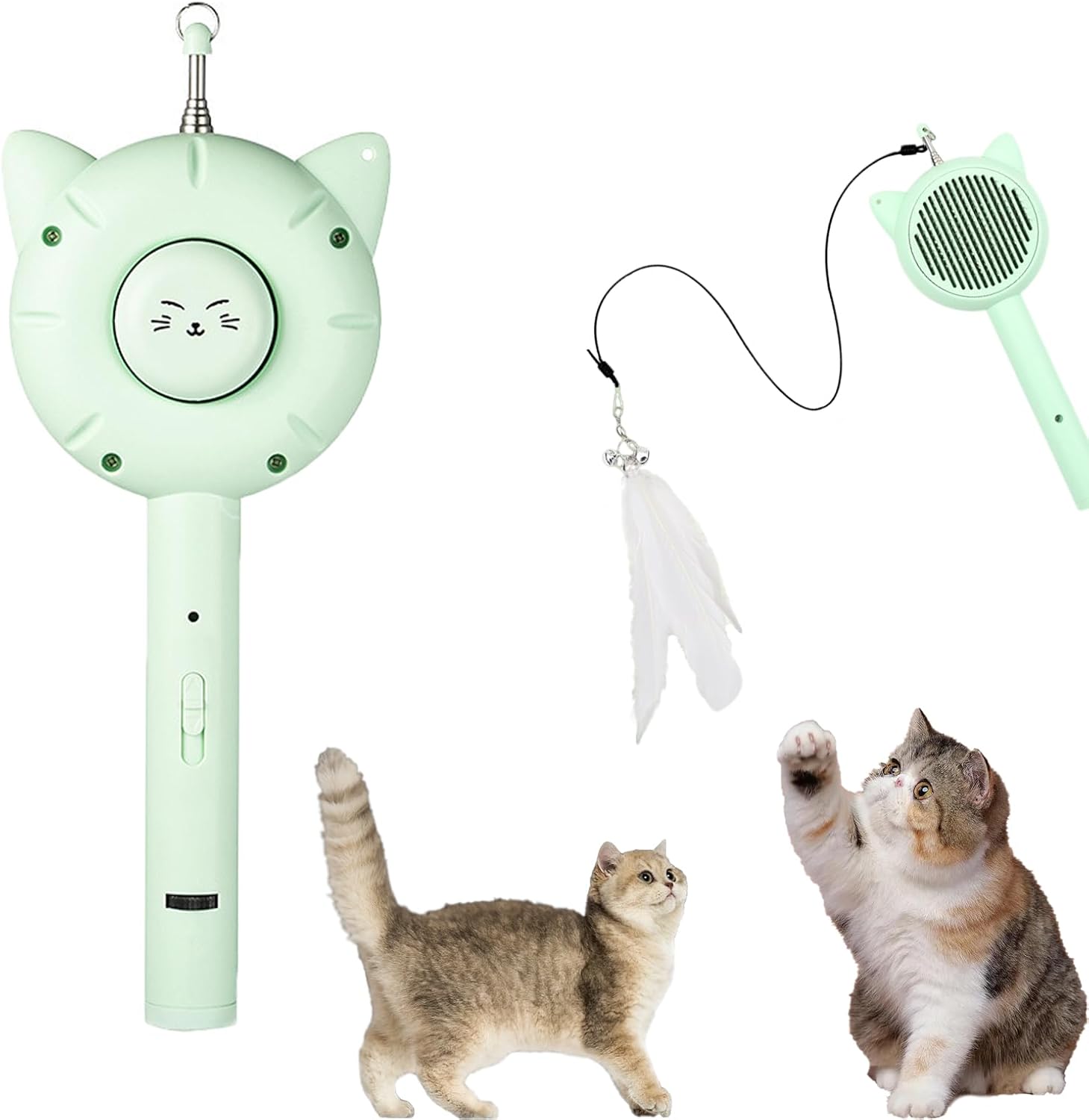 5-In-1 Interactive Pet Toy With Self Cleaning Grooming Brush