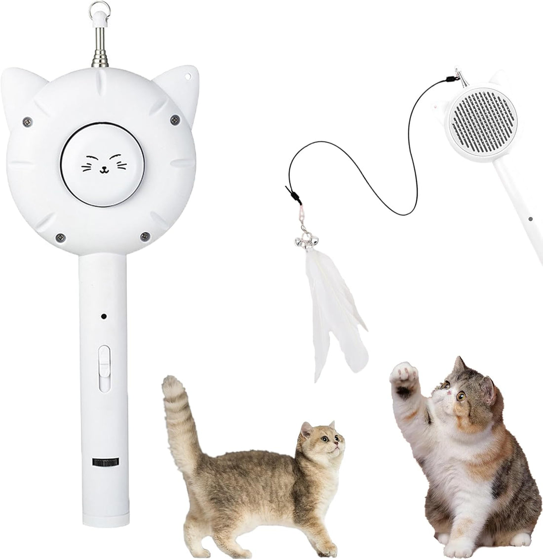 5-In-1 Interactive Pet Toy With Self Cleaning Grooming Brush