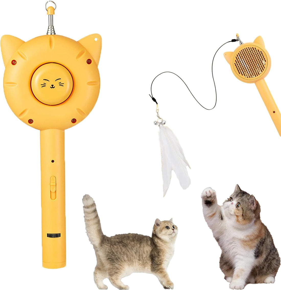 5-In-1 Interactive Pet Toy With Self Cleaning Grooming Brush