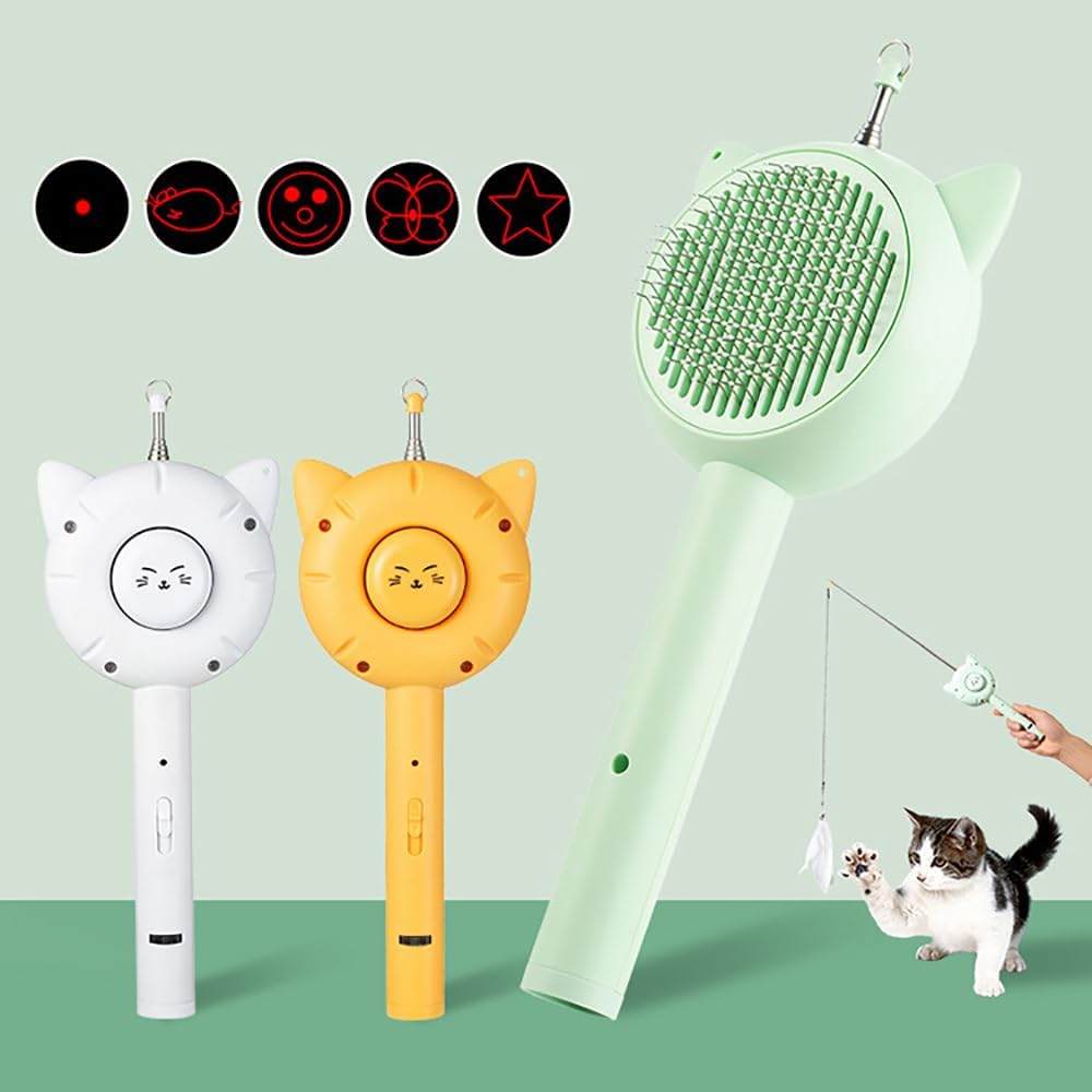 5-In-1 Interactive Pet Toy With Self Cleaning Grooming Brush