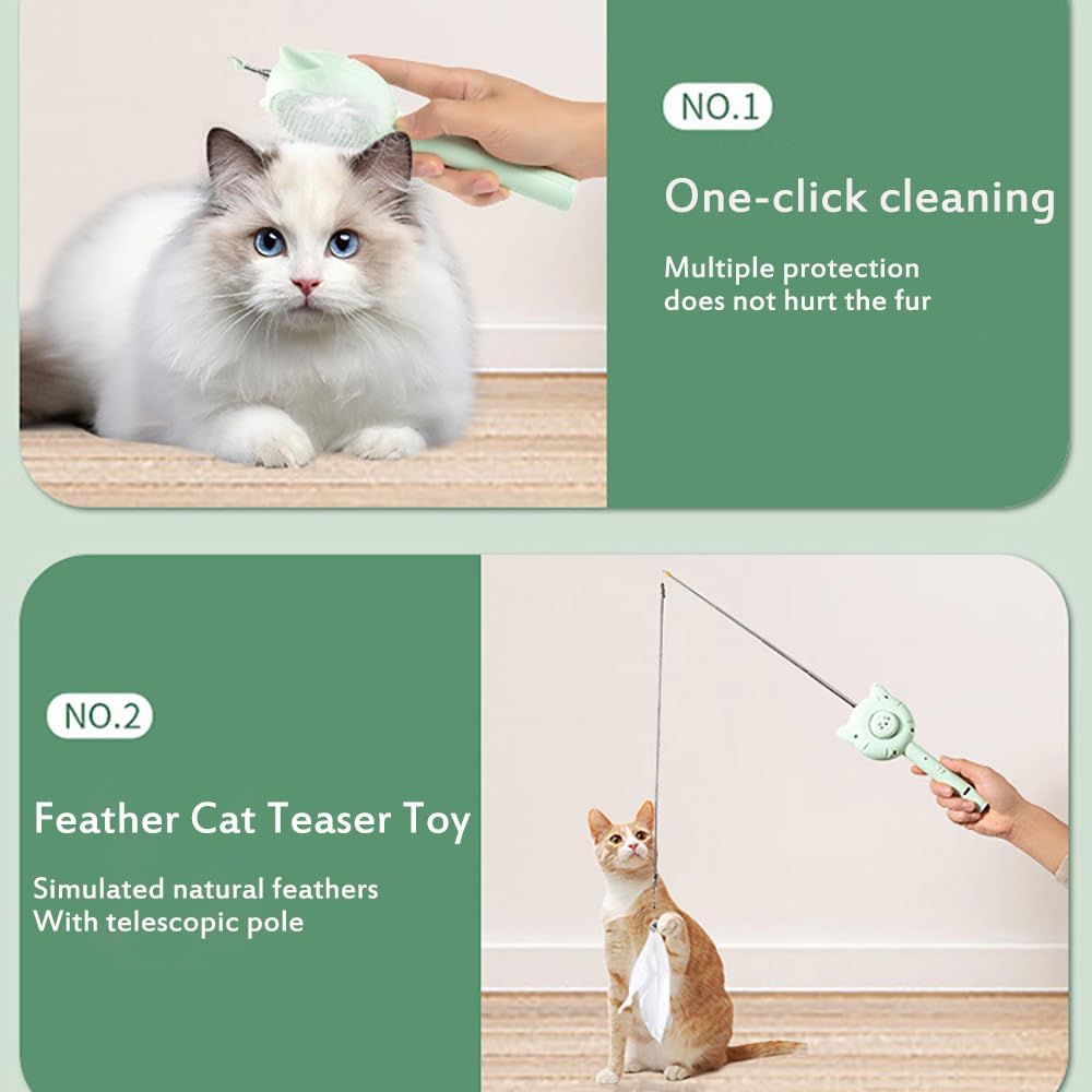 5-In-1 Interactive Pet Toy With Self Cleaning Grooming Brush