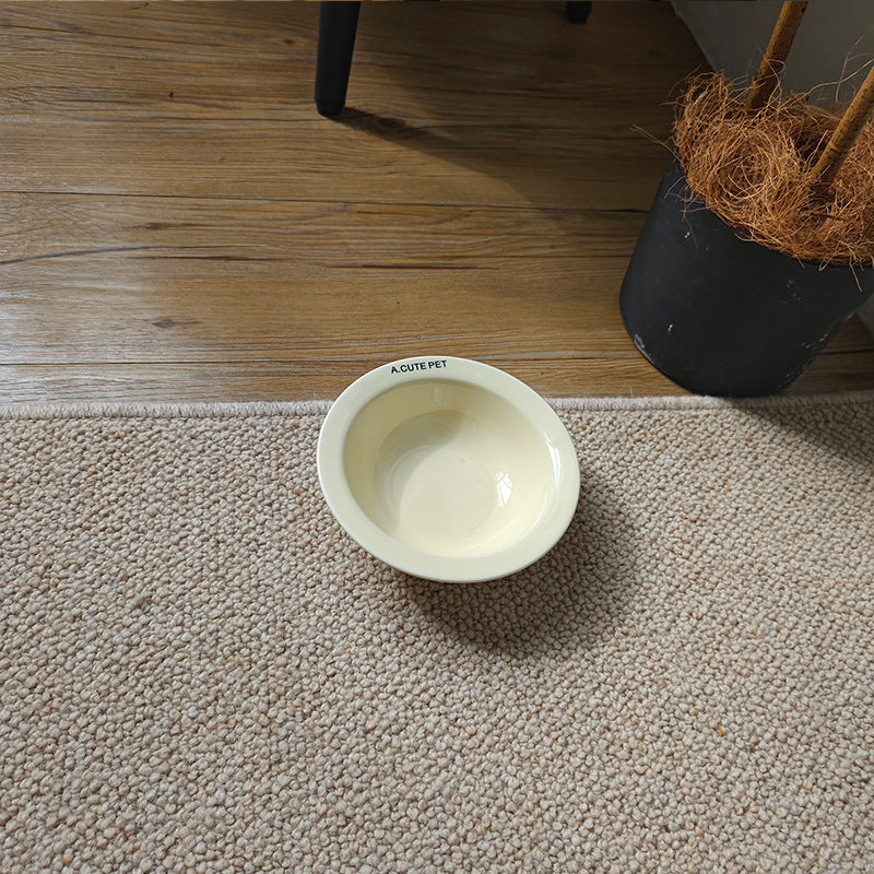 Anti-Tumble High-Leg Pet Water and Food Bowl Ceramic Double Set