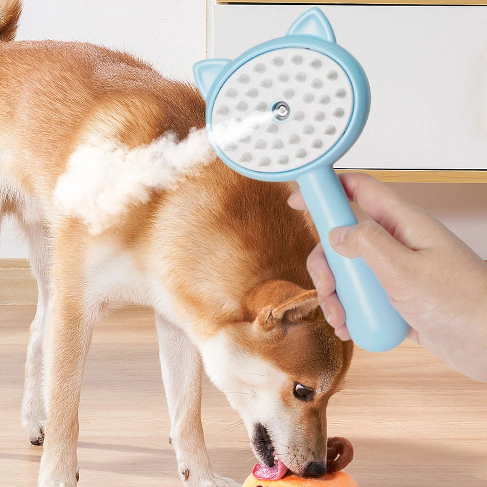 Rechargeable Self Cleaning Pet Grooming Brush With Mist Function