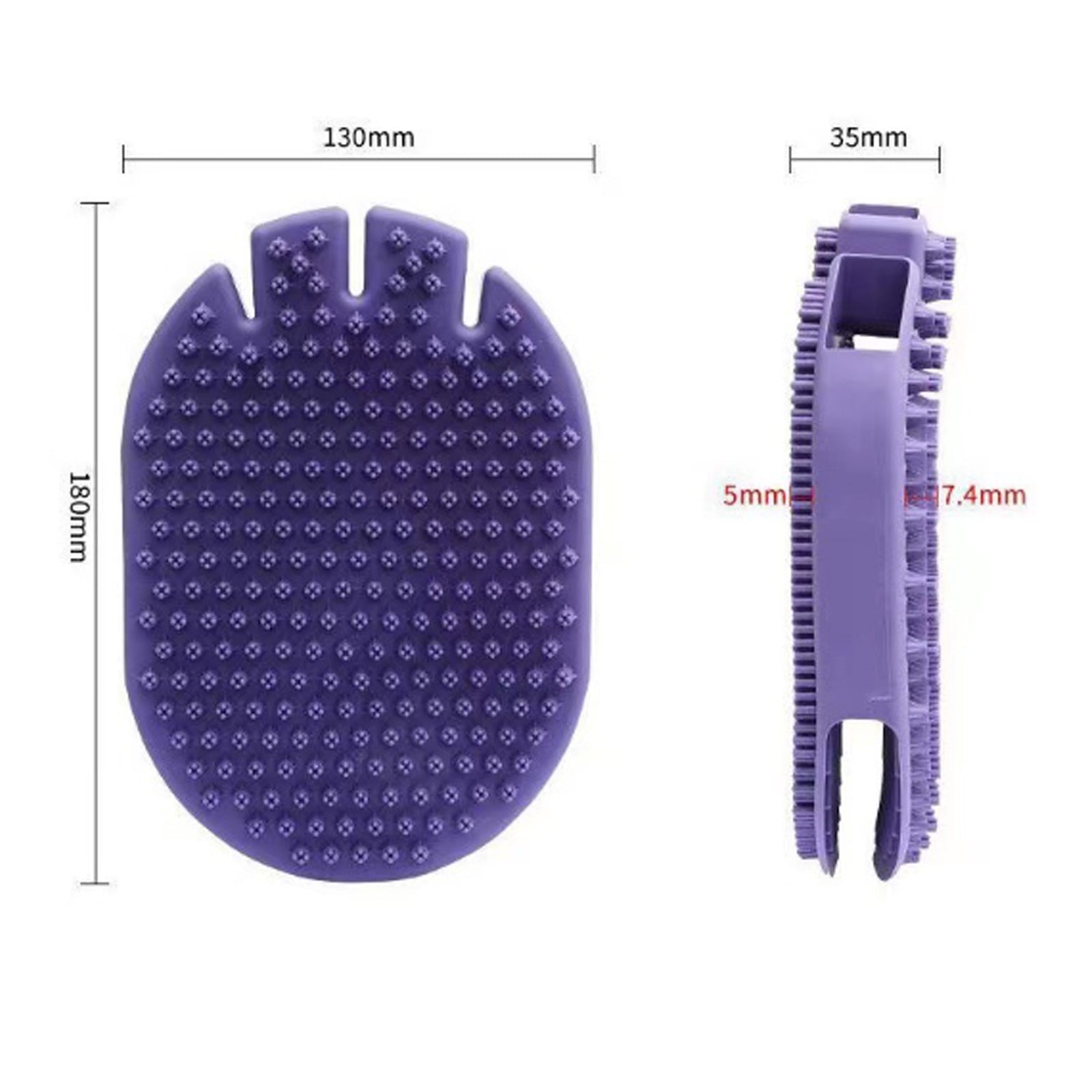 Massaging Pet Shampoo Brush Dual-Sided Soft Bristle Grooming Tool