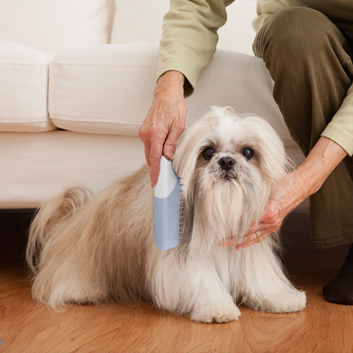 Silicone Pet Grooming Brush With Handle For Massage Cleaning Hair Removal