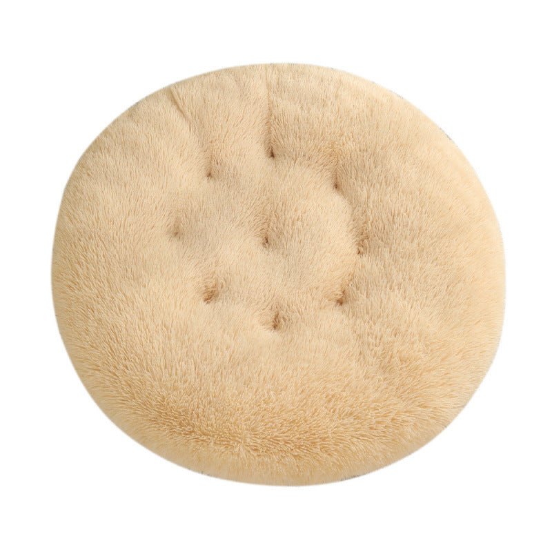 Round Plush Pet Bed Warm Soft Sleep Mat for Pets