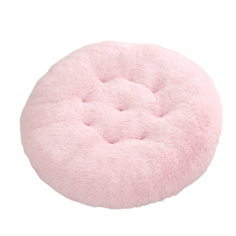 Round Plush Pet Bed Warm Soft Sleep Mat for Pets