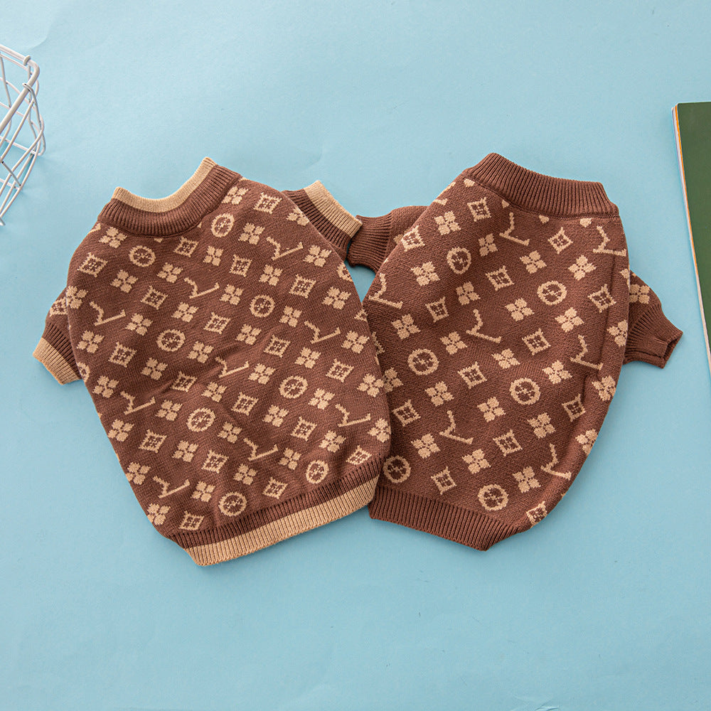 Pet Sweater Autumn Winter Thick Warm Soft Knit Clothing