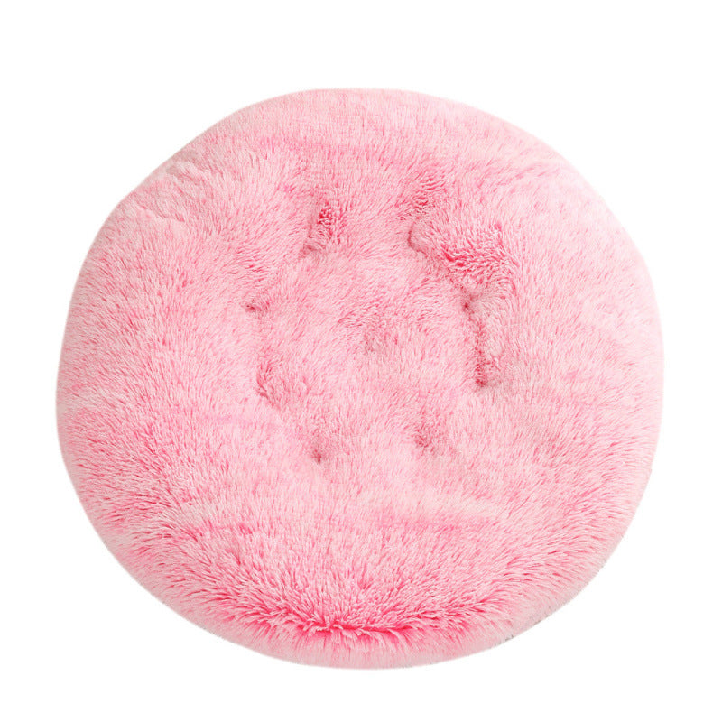 Round Plush Pet Bed Warm Soft Sleep Mat for Pets