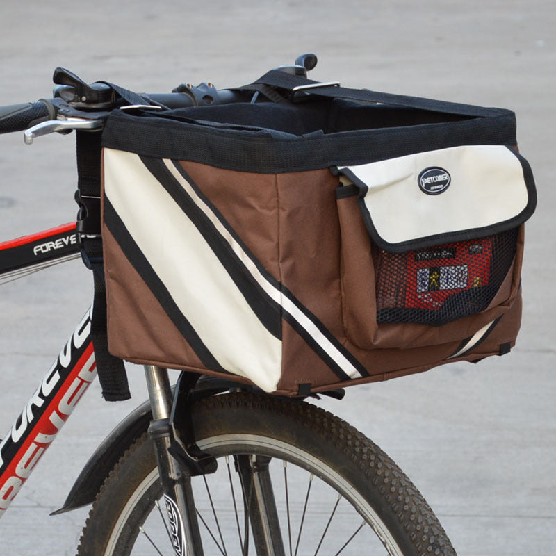 Pet Bicycle Carrier Bag Removable Front Handlebar Basket Carrier