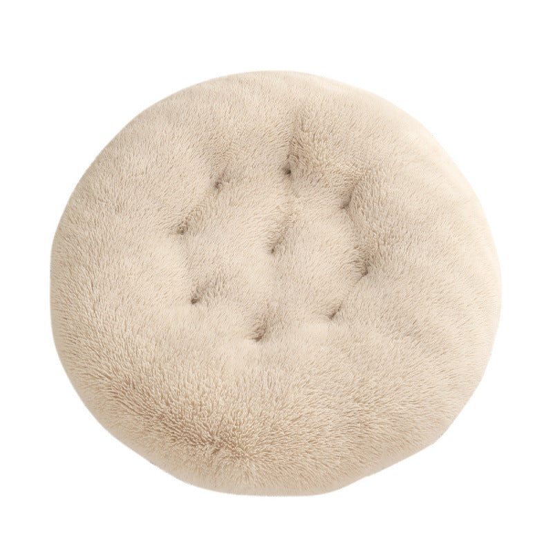 Round Plush Pet Bed Warm Soft Sleep Mat for Pets
