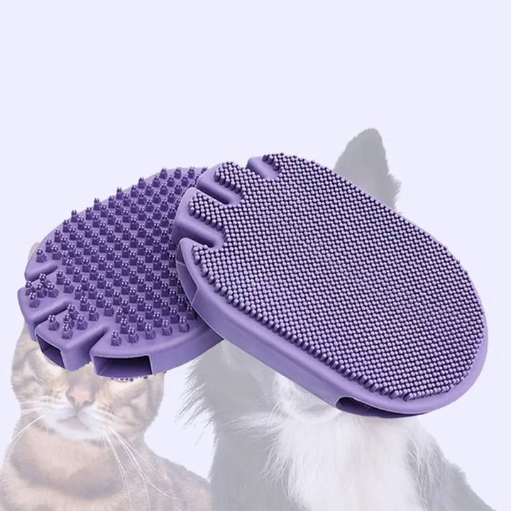Massaging Pet Shampoo Brush Dual-Sided Soft Bristle Grooming Tool