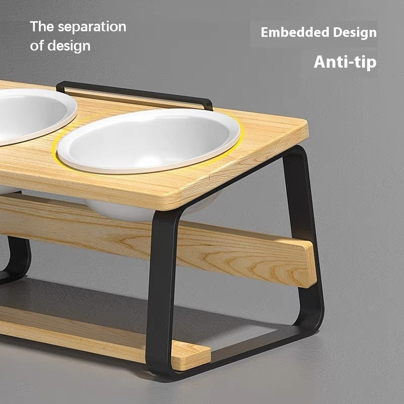 Ceramic Double Pet Bowl Water and Food Holder with Neck Support
