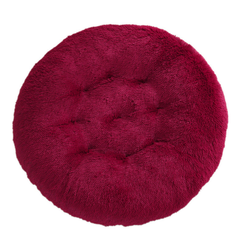 Round Plush Pet Bed Warm Soft Sleep Mat for Pets
