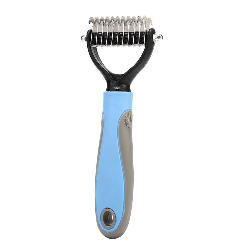 Double-Sided Stainless Pet Brush Hair Removal and Dematting Tool