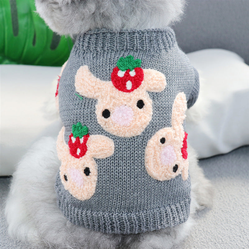 Autumn Winter Short Pet Sweater Soft Warm Knit Clothing