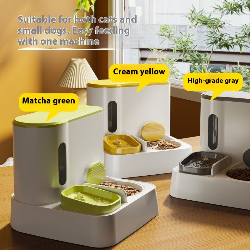 Automatic Pet Feeder and Water Dispenser Integrated Double Bowl