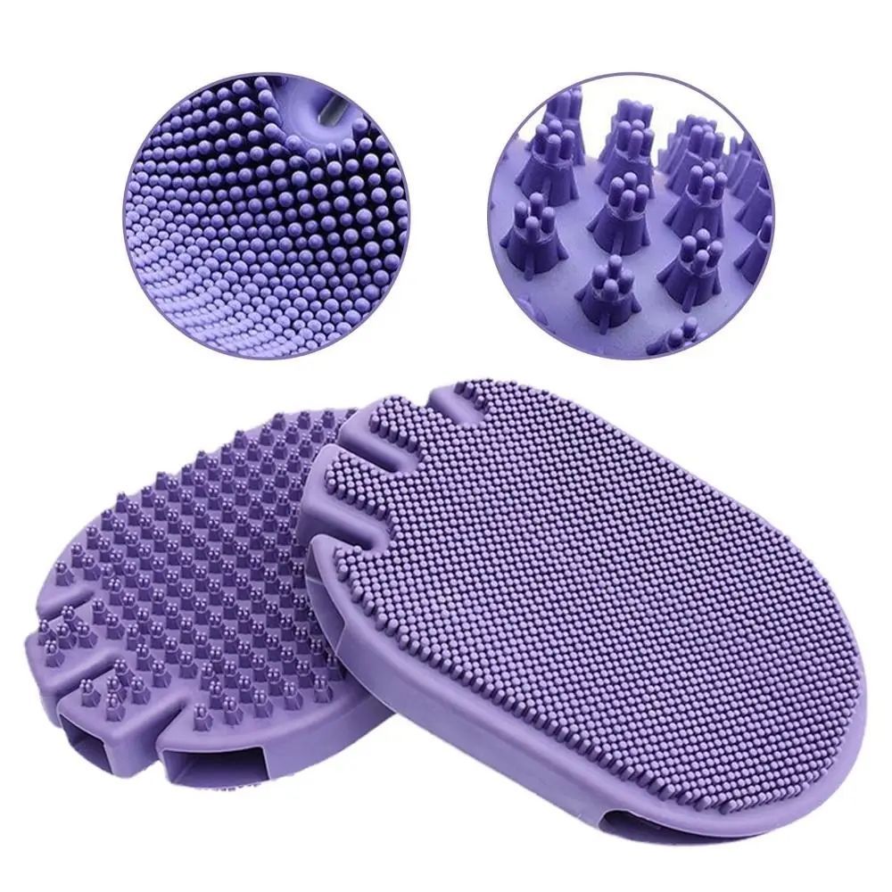 Massaging Pet Shampoo Brush Dual-Sided Soft Bristle Grooming Tool