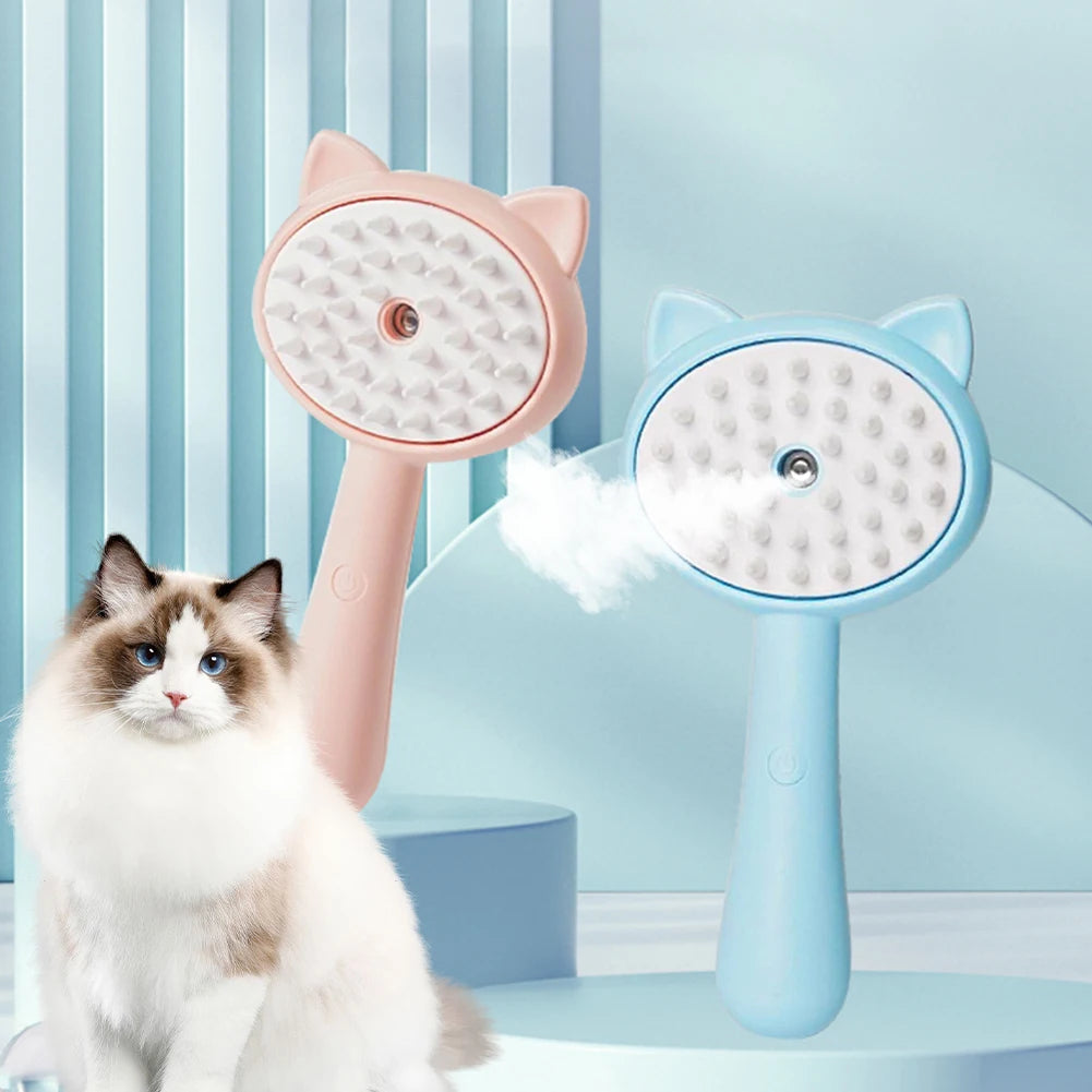 Rechargeable Self Cleaning Pet Grooming Brush With Mist Function