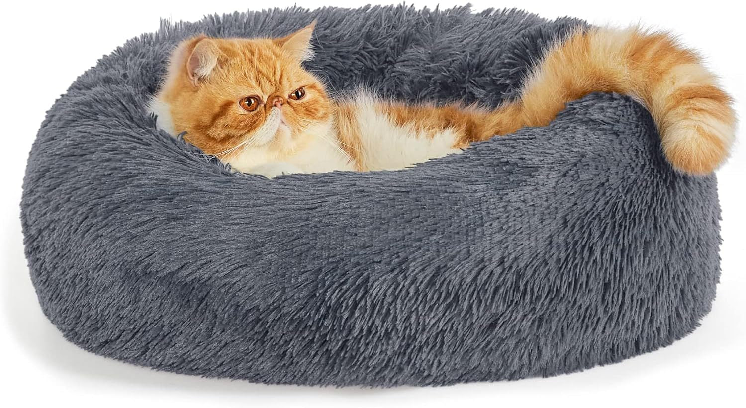 Indoor Solid Color Non-Slip Fluffy Plush Comfortable Pet Bed