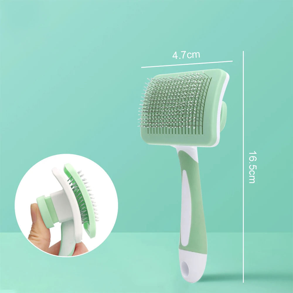 Self Cleaning Slicker Brush For Pet Hair Removal And Grooming