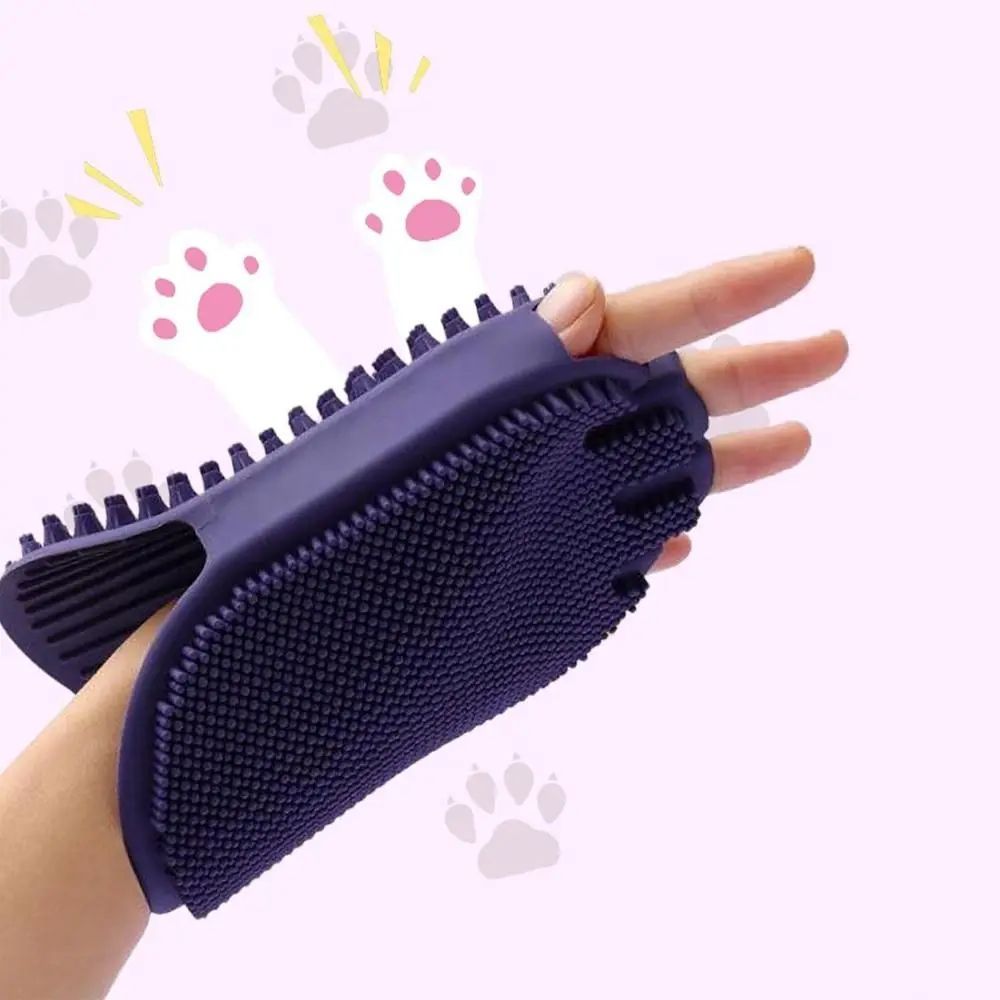 Massaging Pet Shampoo Brush Dual-Sided Soft Bristle Grooming Tool