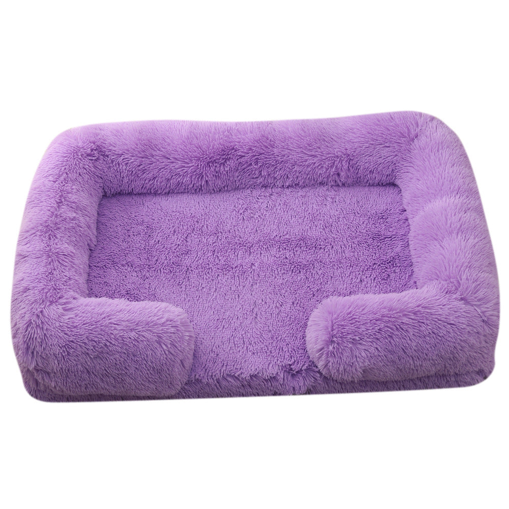 Plush Round Pet Bed For Warm Winter Comfort