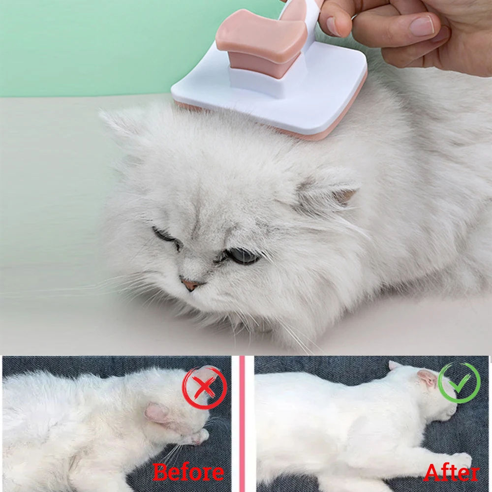 Self Cleaning Slicker Brush For Pet Hair Removal And Grooming