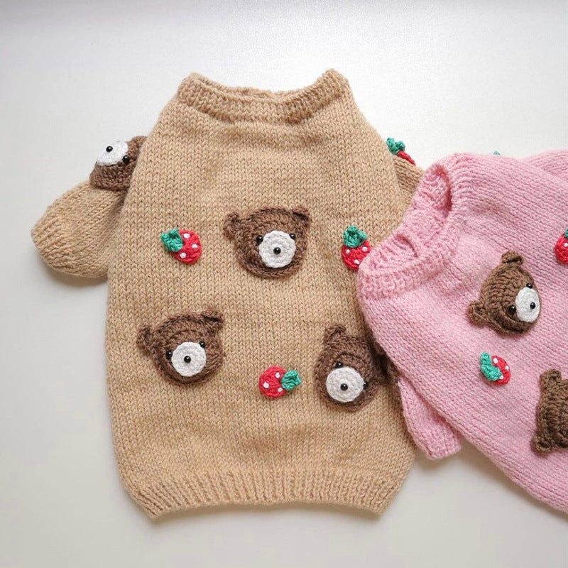 Autumn Winter Short Pet Sweater Soft Warm Knit Clothing