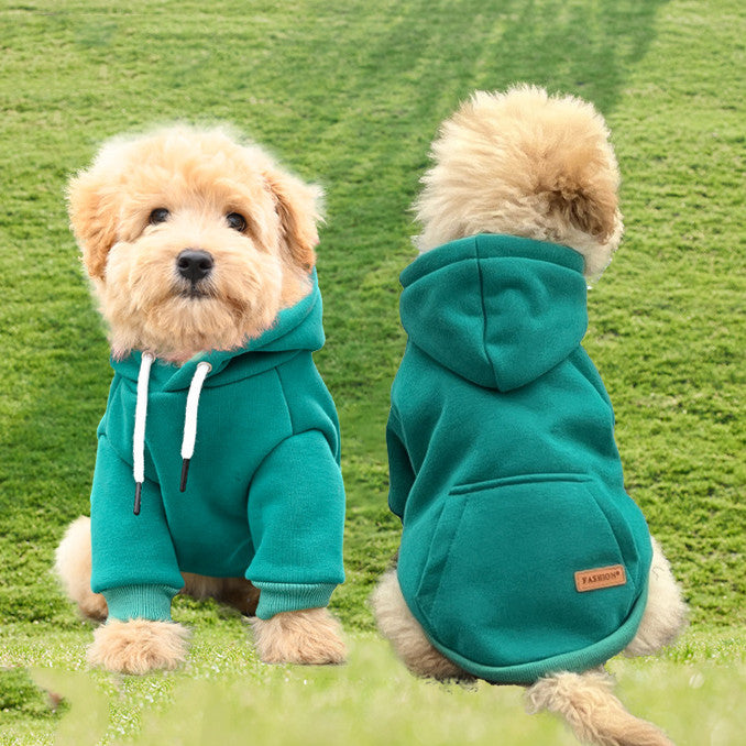 Pet Fashion Hooded Sweater Simple Warm Knit Clothing