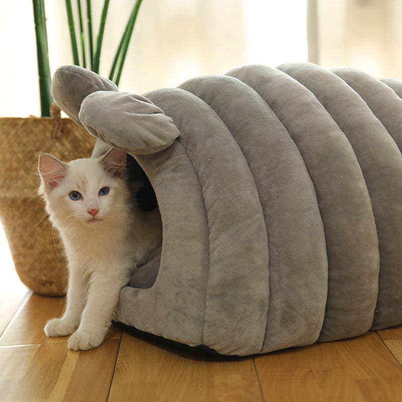 Semi Enclosed Warm Pet Nest Bed For Deep Comfortable Sleep