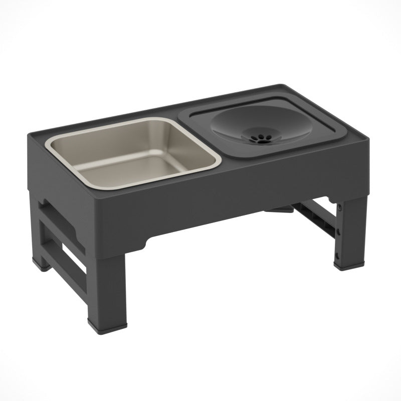 Adjustable Elevated Pet Double Bowl Stainless Steel Feeding Station