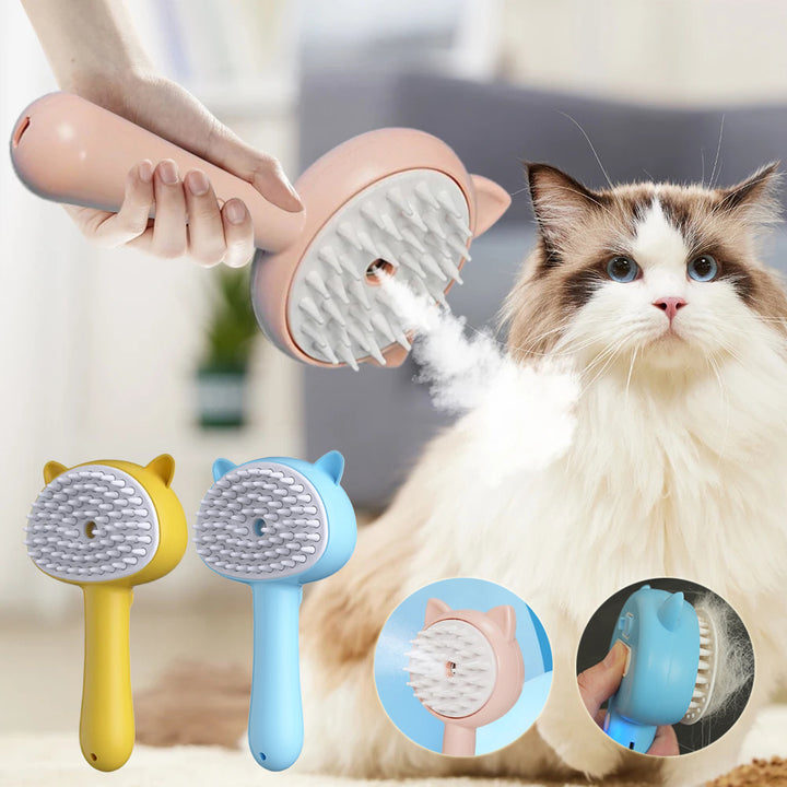 Rechargeable Self Cleaning Pet Grooming Brush With Mist Function