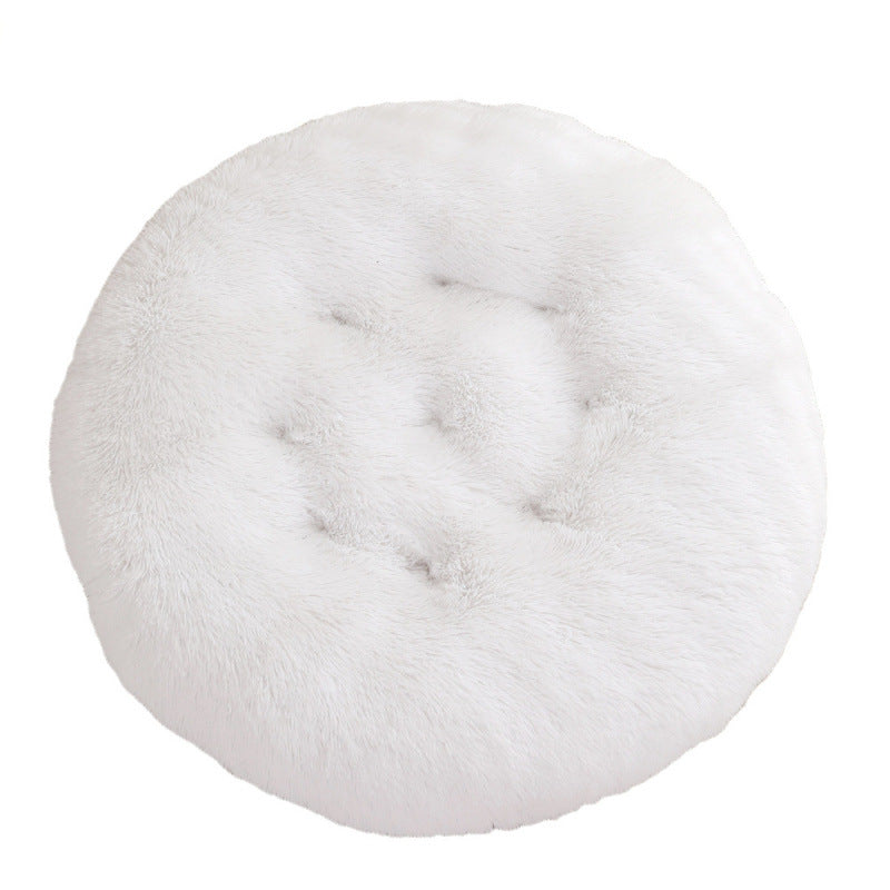 Round Plush Pet Bed Warm Soft Sleep Mat for Pets