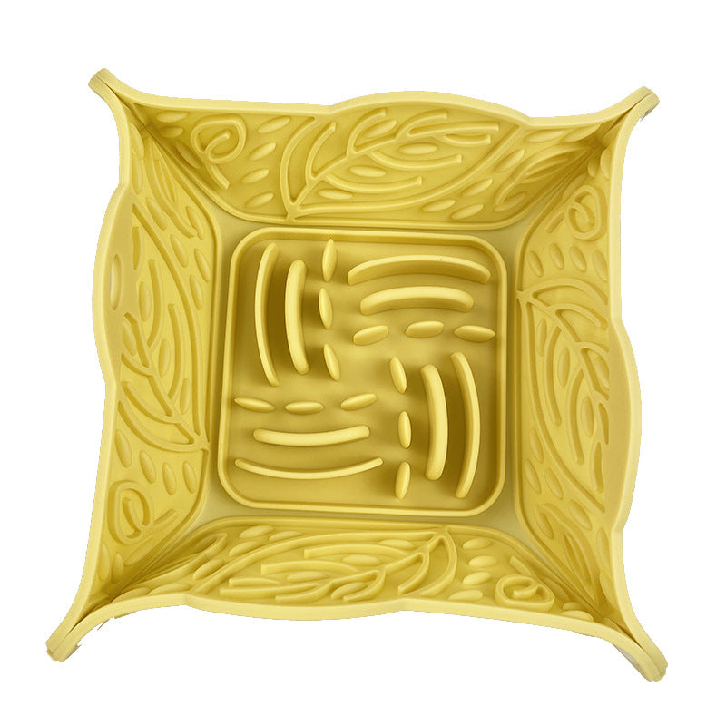 Foldable Silicone Pet Slow Feeding Mat Multifunctional Bowl
